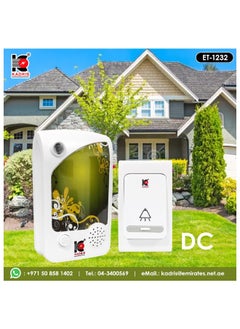KADRIS Wireless Door Bell High and Clear Volume ET-1232 DC operated with 100 Meter Range with Batery  - Image 1