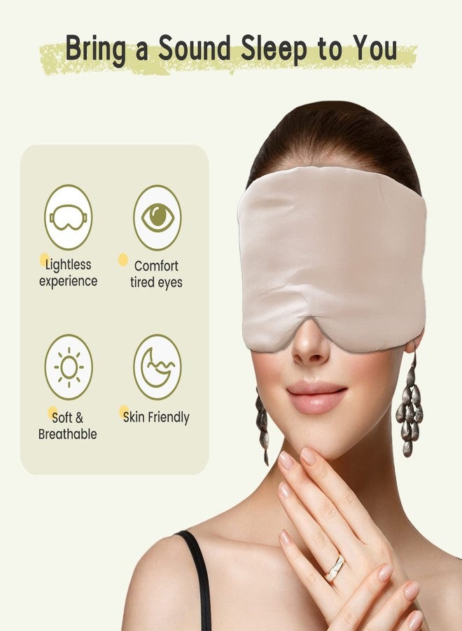 iCooBreeze 100% Handmade Bamboo Sleeping Eye Mask for Women for Men,Night Masks,Organic Sleep Mask,Blockout Eye Mask for Sleeping,Large Size Adjustable (1 PC, Apricot) - Image 3