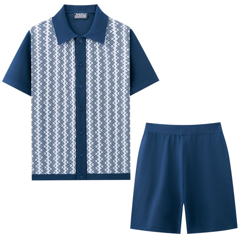 Men's Short Sleeve Polo Shirt and Shorts 2-Piece Set - Image 2