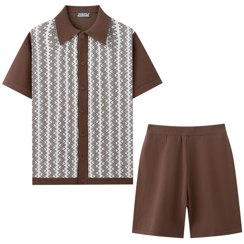 Men's Short Sleeve Polo Shirt and Shorts 2-Piece Set - Image 4