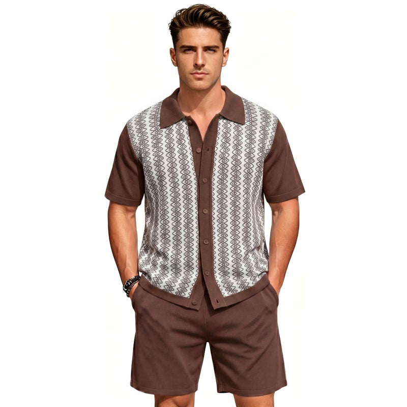 Men's Short Sleeve Polo Shirt and Shorts 2-Piece Set - Image 3