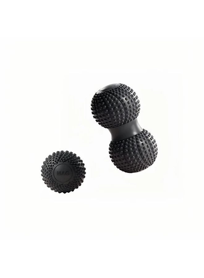 2PCS Black Fascial Massage Balls Set Large And Small For Muscle Relaxation Yoga Fitness - Image 1