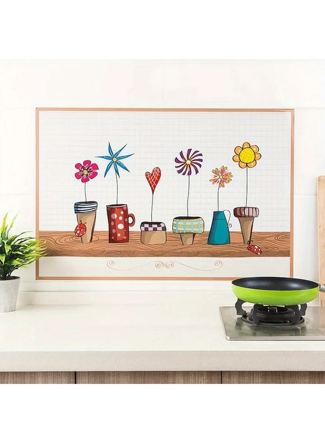 Flowers Oil Proof Waterproof Self Adhesive Kitchen Wall Sticker High Temperature Resistant - Image 2