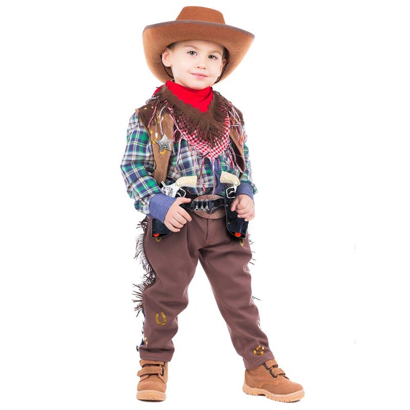 ArtCreativity Cowboy Toy Gun Holster and Belt 9 Piece Set for Kids. 2 Toy Pistols, 1 Sheriff Badge, 2 Gun Holsters, and 3 Play Bullets, 1 Adjustable Belt, Old Western Action Belt for Sheriff - Image 5