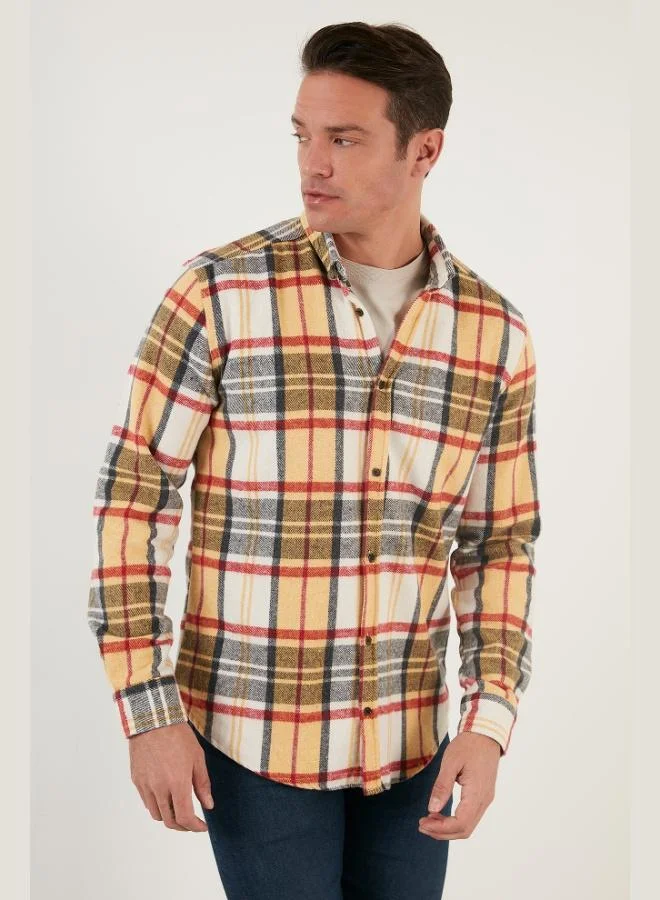 Buratti  Buratti Plaid Long Sleeve Slim Fit Winter Shirt Men's SHIRT CF21W112844 for Men | Best Price UAE