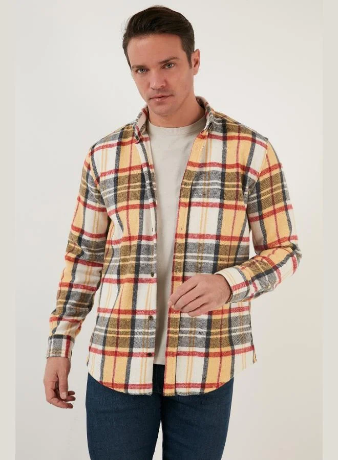 Buratti Plaid Long Sleeve Slim Fit Winter Shirt Men's SHIRT CF21W112844