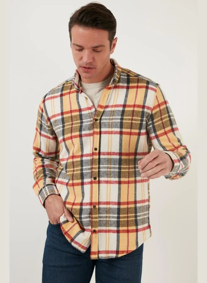 Buratti  Buratti Plaid Long Sleeve Slim Fit Winter Shirt Men's SHIRT CF21W112844 for Men | Best Price UAE