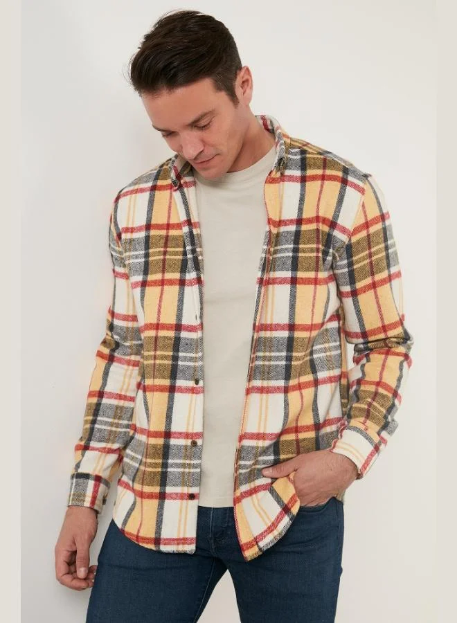 Buratti  Buratti Plaid Long Sleeve Slim Fit Winter Shirt Men's SHIRT CF21W112844 for Men | Best Price UAE