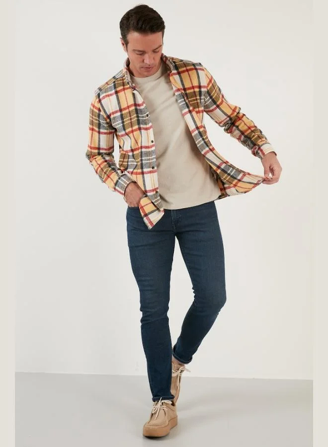 Buratti  Buratti Plaid Long Sleeve Slim Fit Winter Shirt Men's SHIRT CF21W112844 for Men | Best Price UAE