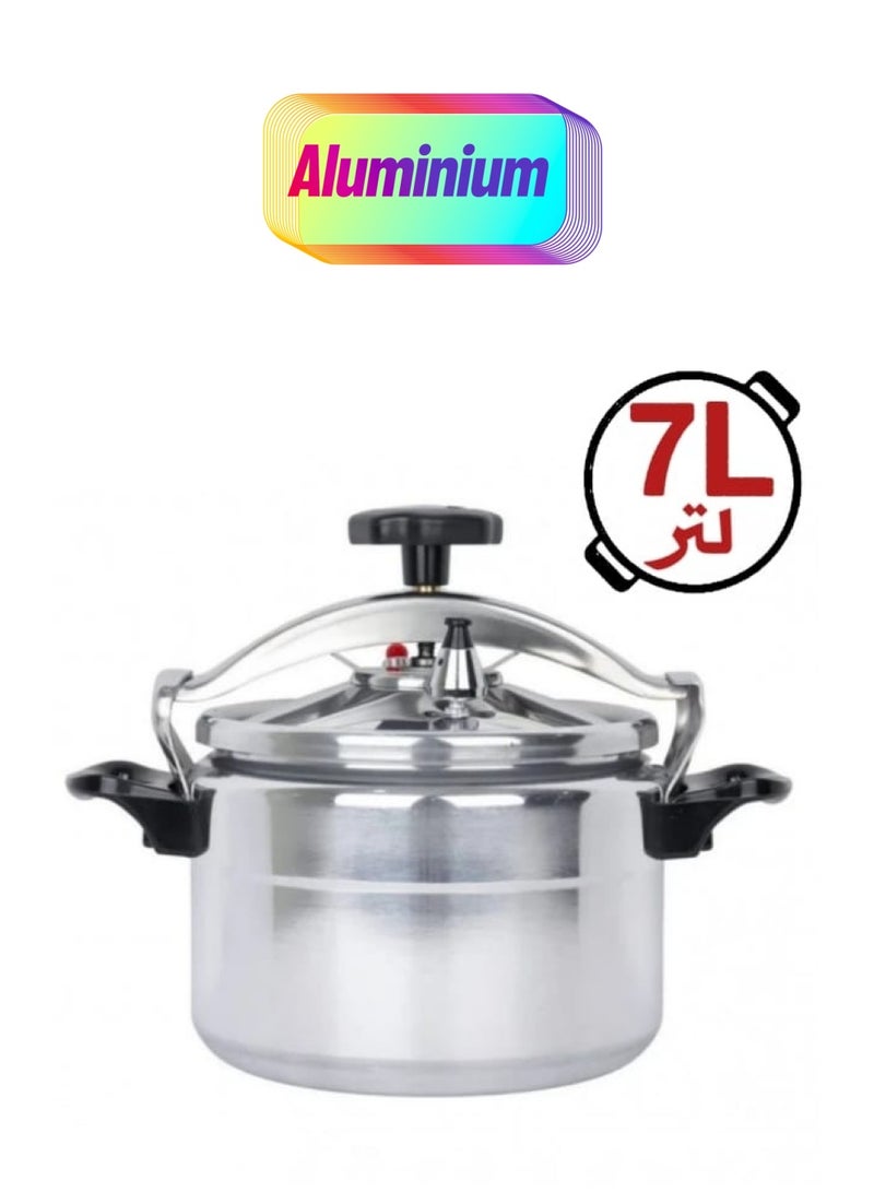 طباخة قدر ضغط مصنوع من الألمنيوم عالي الجودة و الأمان يتميز بتظام فريد يوفر سهولة الفتح والإغلاق مزود بصمام لمزيد من الأمان بسعة 7 لتر - Image 1