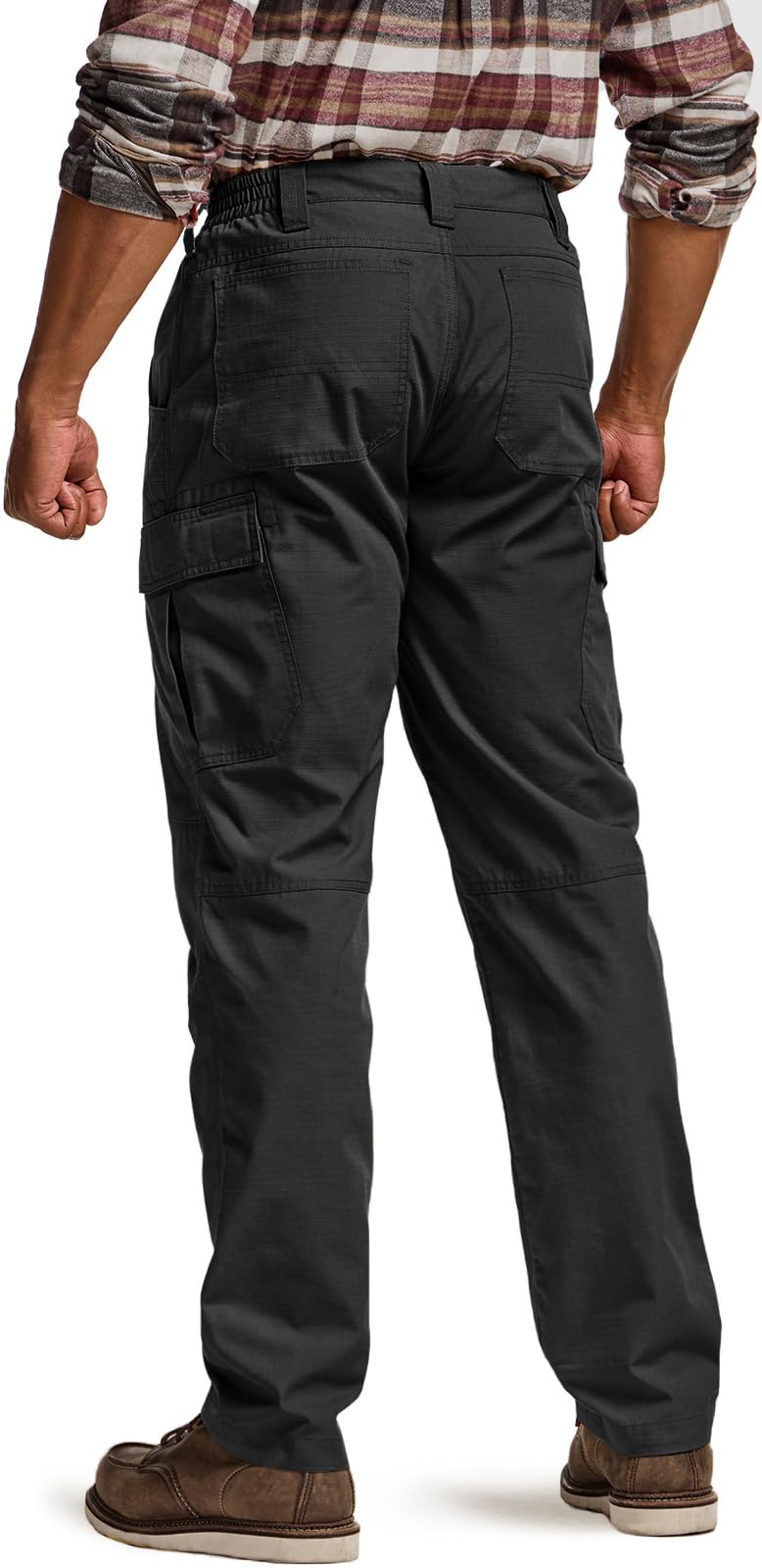 CQR Men's Winter Tactical Cargo Pants, Thermal Fleece Lined Outdoor Snow Ski Hiking Work, Ouray Black, 36W x 30L - Image 2