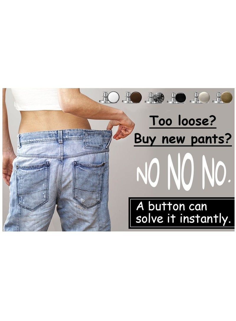 Y&D Alloy Jeans Waist Adjustment Buttons, Instant Set Perfect Fit Button, Can be Applied to Materials, Easy Use, No Sew Needed, Tools Required, 8PCS - Image 2