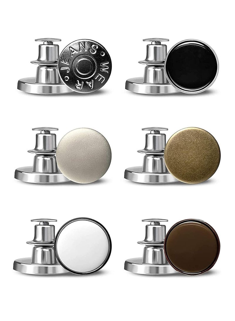 Y&D Alloy Jeans Waist Adjustment Buttons, Instant Set Perfect Fit Button, Can be Applied to Materials, Easy Use, No Sew Needed, Tools Required, 8PCS - Image 1