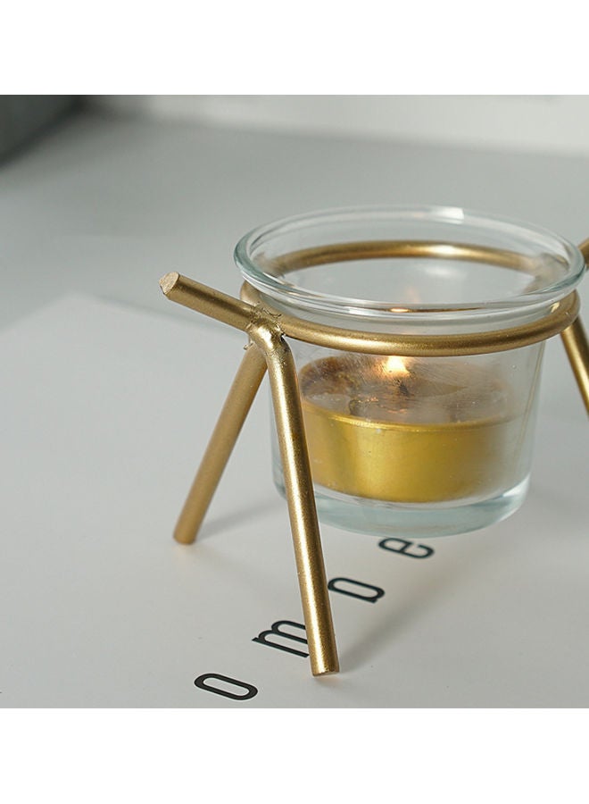 Nordic Iron Romantic Lamp Candlestick Gold 13cm - Image 4