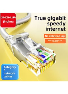 Generic Jinghua Network Cables Category 6 Gigabit Unshielded Household 8-Core Network Cables Finished Switches Super Category 6 Twisted Pair Network Cables-Color:Grey-Line Length:25 M  - Image 1