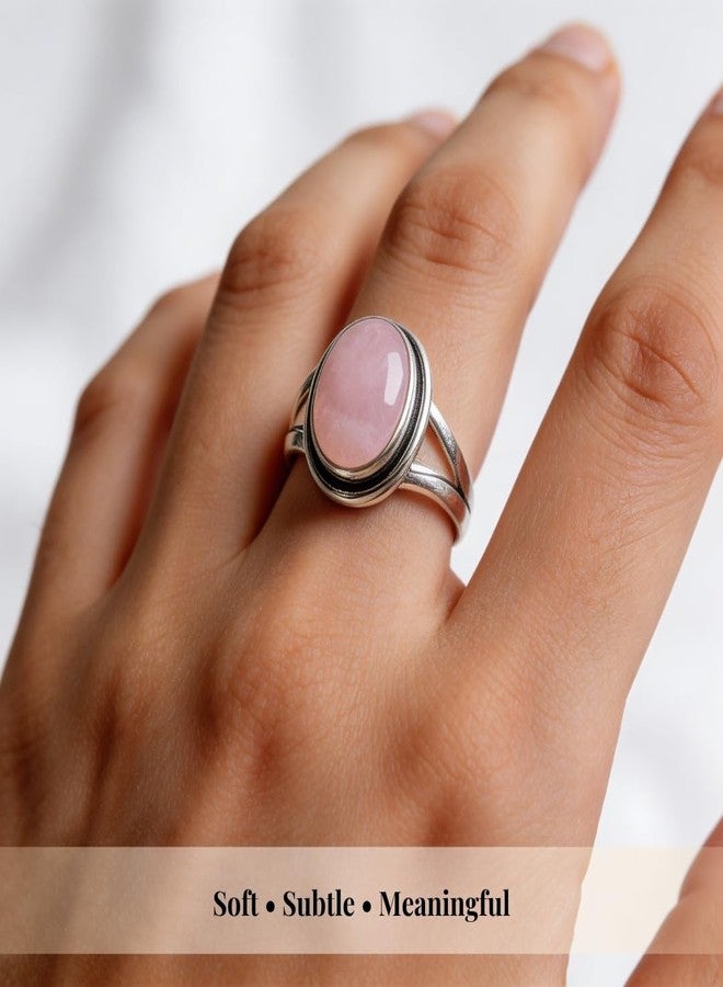 Plus Value Natural Rose Quartz Adjustable Ring for Men & Women | Pink Crystal Gemstone Ring | Love Relationship Intention Jewelry | Valentine's Day Gift for Boyfriend Girlfriend - Image 5