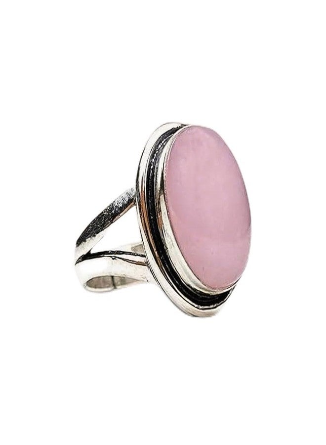 Plus Value Natural Rose Quartz Adjustable Ring for Men & Women | Pink Crystal Gemstone Ring | Love Relationship Intention Jewelry | Valentine's Day Gift for Boyfriend Girlfriend - Image 1