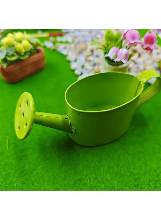 Green Miniature Metal Watering Can Dollhouse Decor Photography Prop Collectible Gift - Image 5