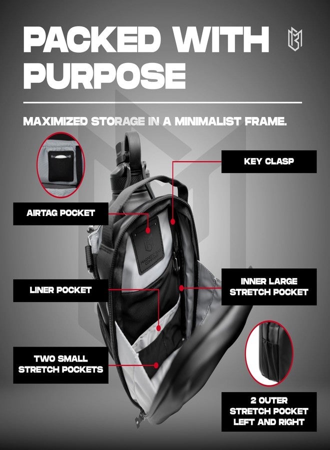 CLOTIX Magnetic Gym Bottle Sling Bag for Men & Women - Portable Water Bottle Holder with Storage, Keeps Items Off Floor, Ideal for Gym, Travel, Sports & Work - Image 5