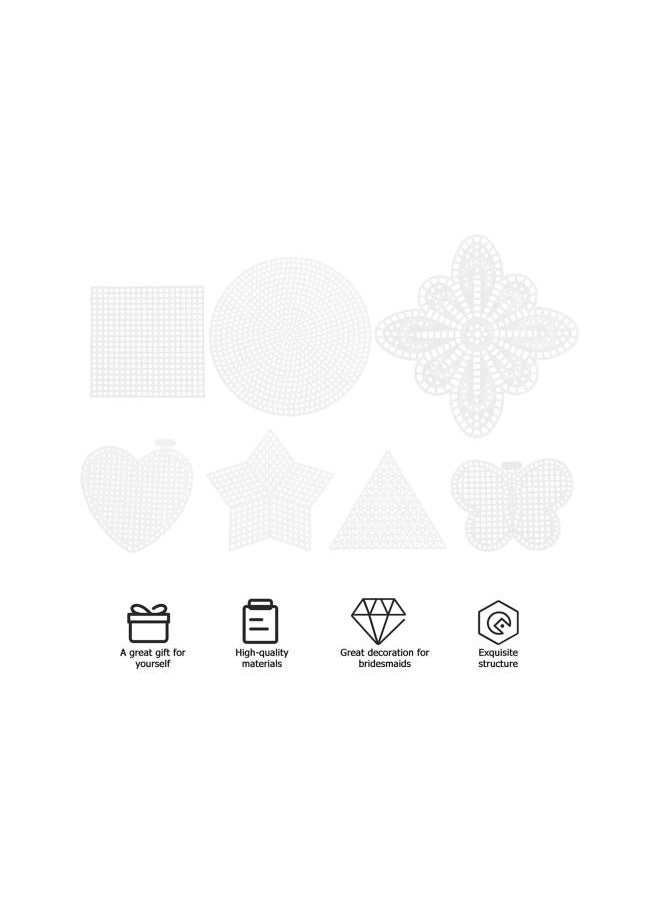 Mesh Plastic Canvas Sheets Kit, 70pcs Butterfly Triangle Star Heart Square Round Shape Plastic Mesh Canvas Sheets 3D Embroidery Cross Stitch Mesh Pieces Needlepoint Blank Canvas