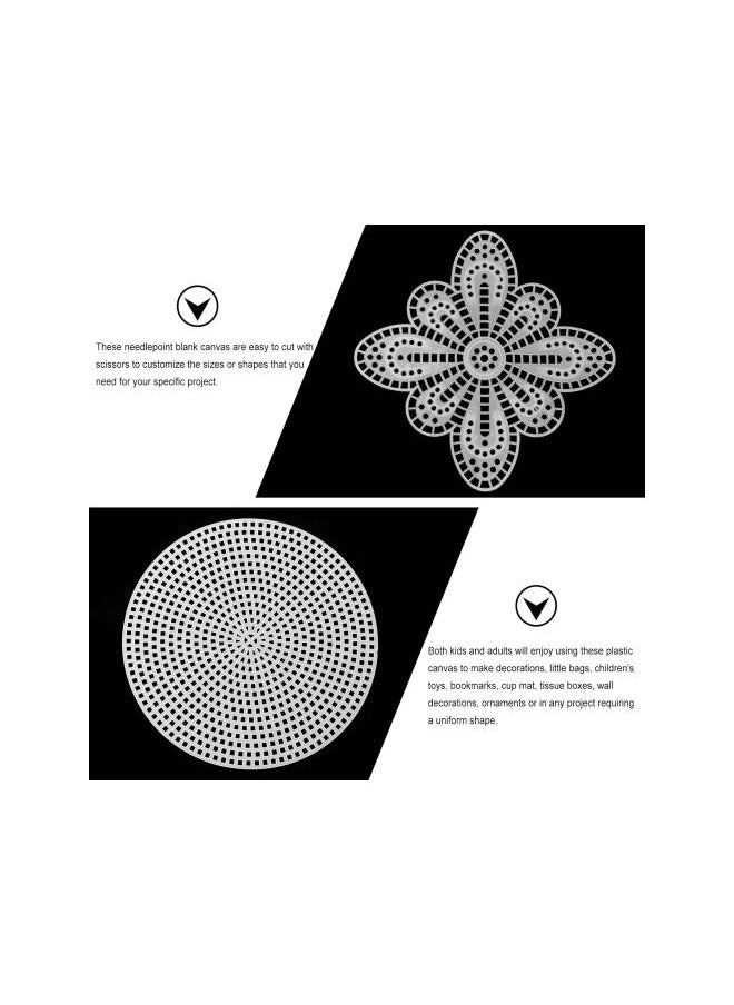 Mesh Plastic Canvas Sheets Kit, 70pcs Butterfly Triangle Star Heart Square Round Shape Plastic Mesh Canvas Sheets 3D Embroidery Cross Stitch Mesh Pieces Needlepoint Blank Canvas