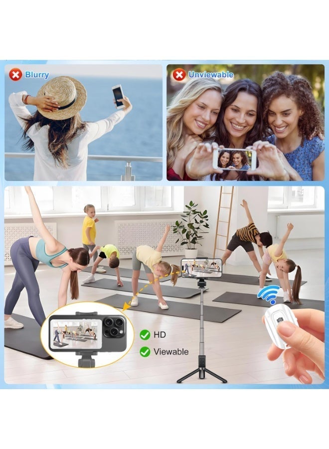 إي وورلد شاشة مراقبة سيلفي مغناطيسية، عكس شاشة الهاتف لاسلكيًا للكاميرا الخلفية للتصوير والتدوين، متوافقة مع آيفون وأندرويد، أبيض - Image 5