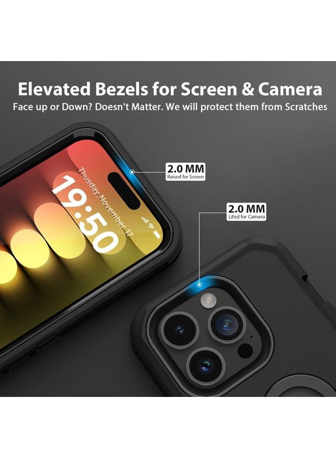 Jiunai for iPhone 15 Pro Max Case Heavy Duty Drop Protection Screenless Dual Layer Shockproof Sports Rugged Bumper Dust Proof Cell Phone Case for iPhone 15 Pro Max 6.7'' 2023 Released - Black - Image 4