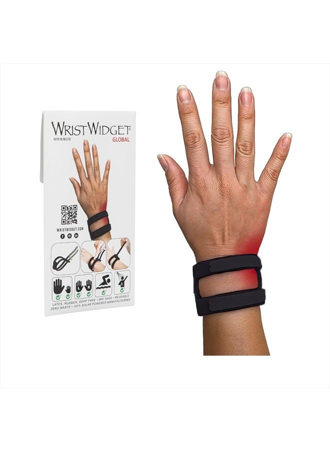 WristWidget ® (Black Adjustable Wrist Brace for TFCC Tears, One Size fits most. For Left and Right Wrists, Support for Weight Bearing Strain, Exercise - Image 1