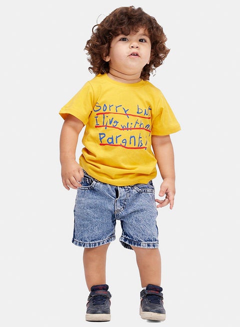 I Live With My Parents Printed Kids Tee