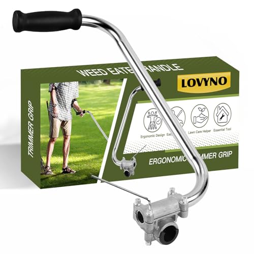 LOVYNO Weed Eater Handle Grip Trimmer Handle Ergonomic Trimmer Grip Extension with Bracket Clamp for Weeder Lawn Trimmer Grip Silver - Image 1