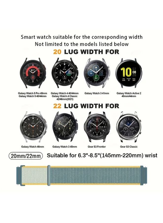 شريط ساعة نايلون سريع التحرير 22 ملم بألوان مختلطة 4، حزمة من 2، سوار رياضي قابل للتعديل - Image 3