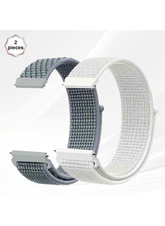 شريط ساعة نايلون سريع التحرير 22 ملم بألوان مختلطة 4، حزمة من 2، سوار رياضي قابل للتعديل - Image 1