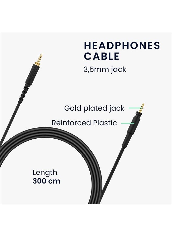 kwmobile Headphone Cable Compatible with Shure SRH440A / SRH840A / SRH440 / SRH840-300cm Cord with 3.5mm (1/8") Jack + 6.35mm (1/4") Jack Adapter  - Image 4