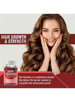 Toplux Hair Vitamins Gummies Supplement – Faster Hair Growth Gummy 5000mcg Biotin, Folic Acid, Vitamin C & E, Support Stronger & Thicker Hair, Skin, Nails, Non-GMO, for Men Women, 60 Berry Flavored Gummies 
