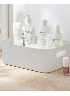 Generic Set of 8 Plastic Storage Bins Basket Cabinet Organizer with Handle White  - Image 5