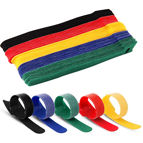 JIAKAI 6 Inch Length Reusable Hook and Loop Cable Ties ，Strong &Microfiber fastening cloth, Adjustable Fastener Cable Strap Hook and Loop Cord Ties - Image 1