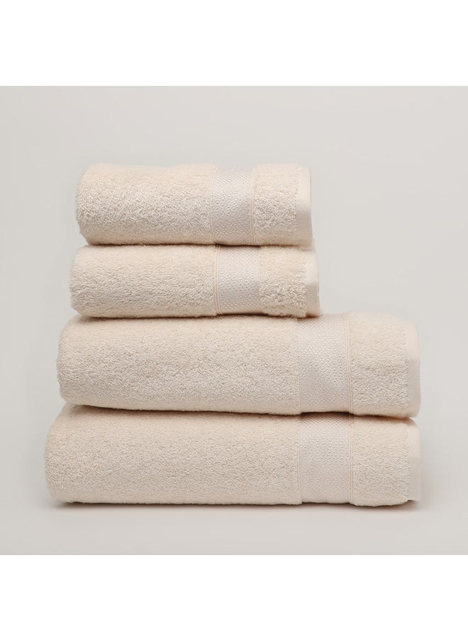 White Rose Towel 4 Piece Bathroom  Set - SERENITY - 550 GSM - 100% Cotton Terry - 2 Bath  70X140 cm & 2 Hand  50x90 cm-Premium Touch-Quick Dry - Super Absorbent-White  - Image 2