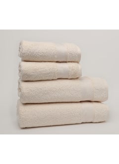 White Rose Towel 4 Piece Bathroom  Set - SERENITY - 550 GSM - 100% Cotton Terry - 2 Bath  70X140 cm & 2 Hand  50x90 cm-Premium Touch-Quick Dry - Super Absorbent-White  - Image 4