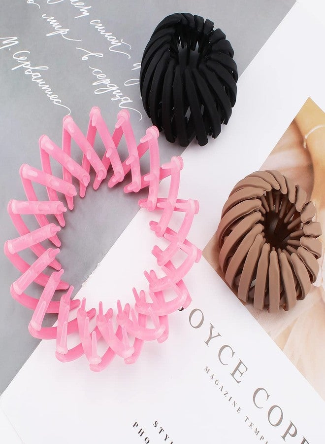 BAKEFY 5 PCS Birds Nest Hair Clips Hair Claw Clamps Bun Makers Expandable Ponytail Holder Comb Hair Bands Hair Accessory for Women Girls - Image 3