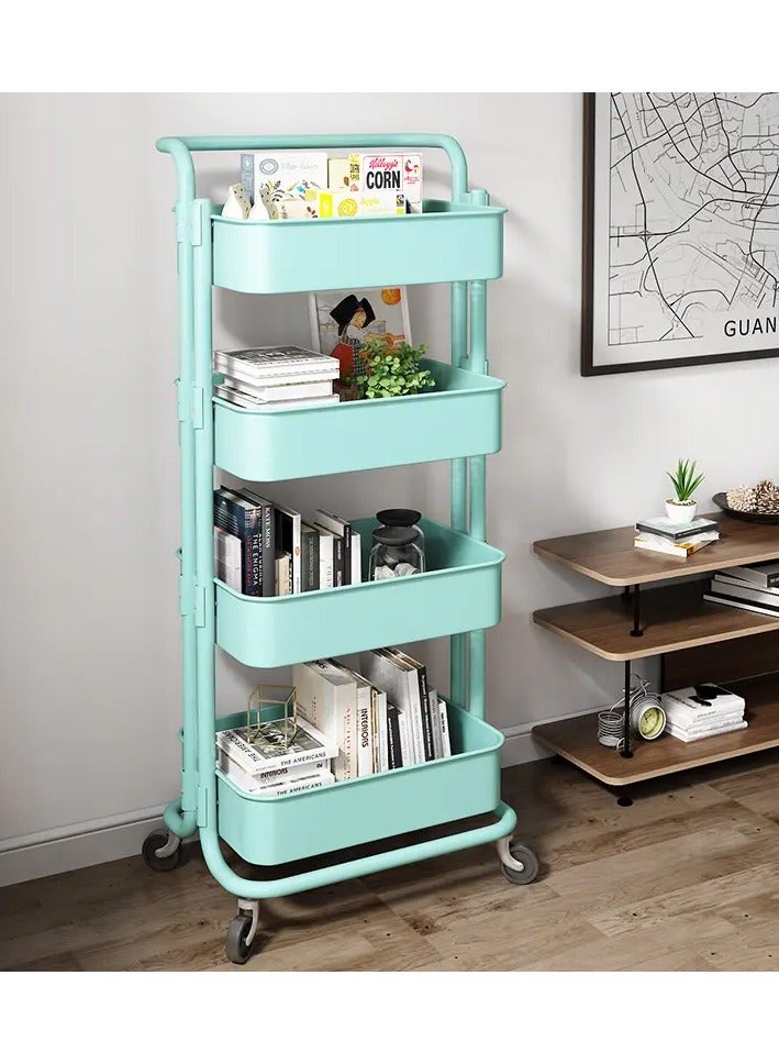DubaiGallery 4 Tier Metal Utility Multipurpose Trolley Organizer Cart With Wheels For Office, Kitchen Bathroom Bedroom  - Image 3