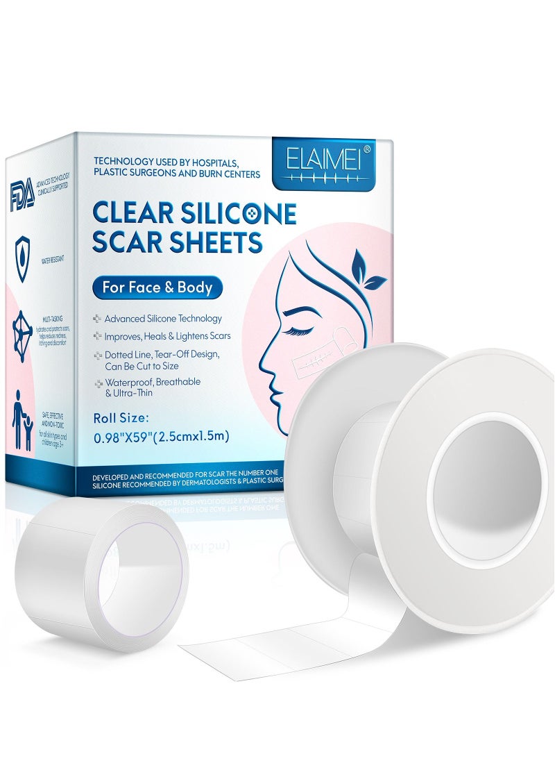 Elaimei Facial Invisible Scar Roll Sticker Self-Adhesive Waterproof Breathable Ultra-Thin Scald Scar Surgery Scar Silicone  - Image 1