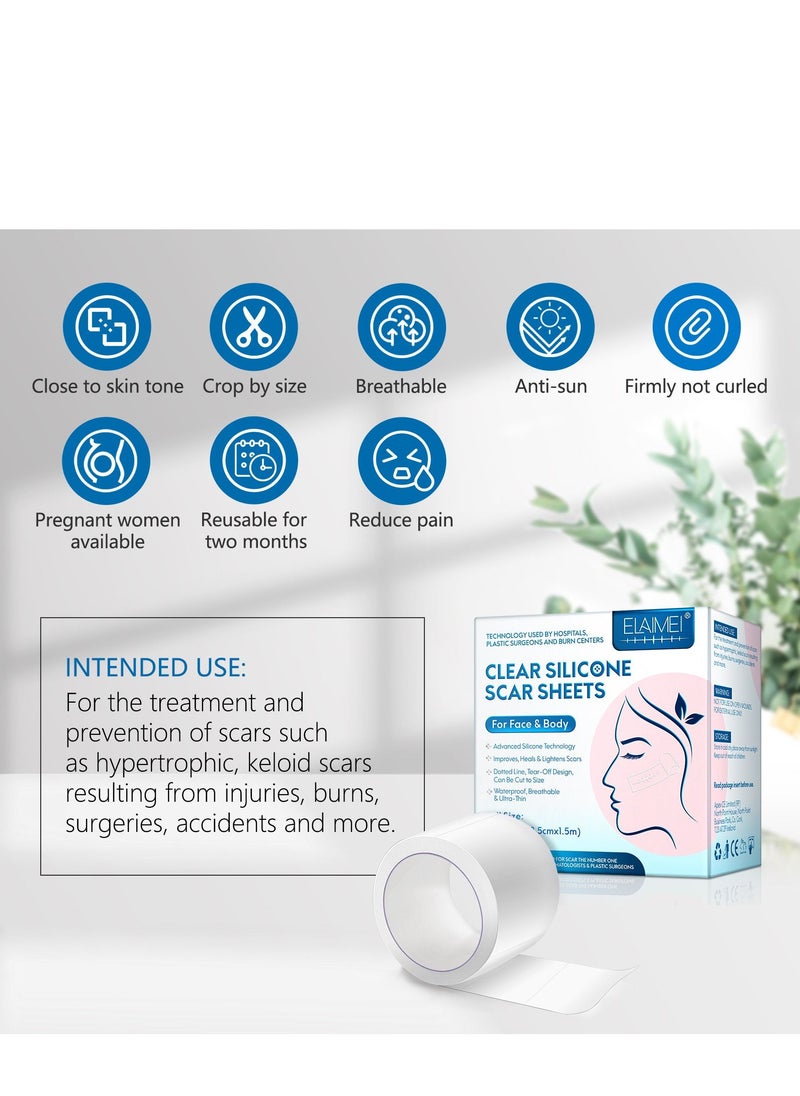 Elaimei Facial Invisible Scar Roll Sticker Self-Adhesive Waterproof Breathable Ultra-Thin Scald Scar Surgery Scar Silicone  - Image 4