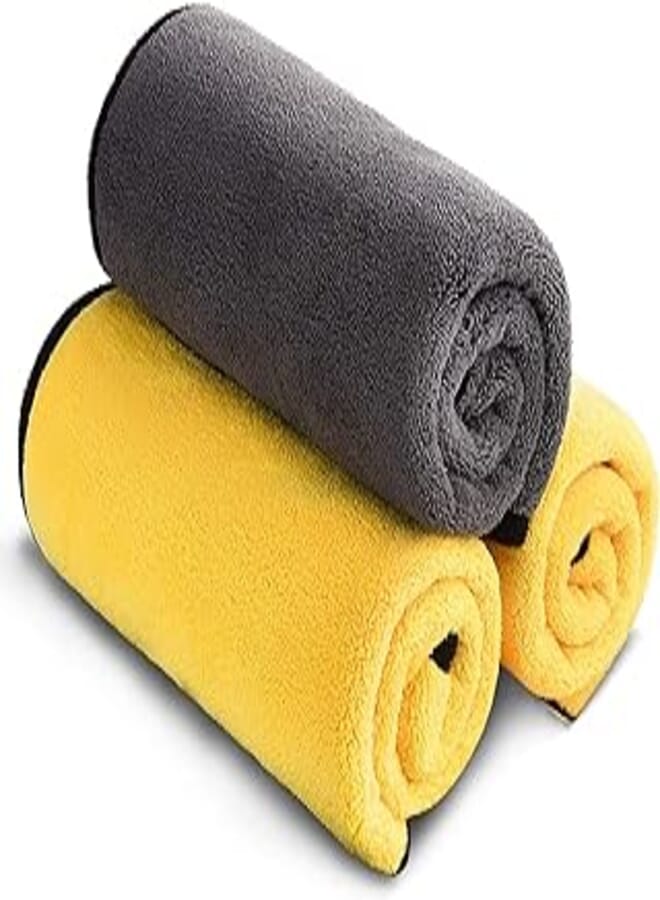 3 Pcs Microfiber Cleaning Drying Towelettes for Car Details - 800gsm Multi-Purpose Microfiber Plush Towels for Car Home Kitchen, 40x60cm