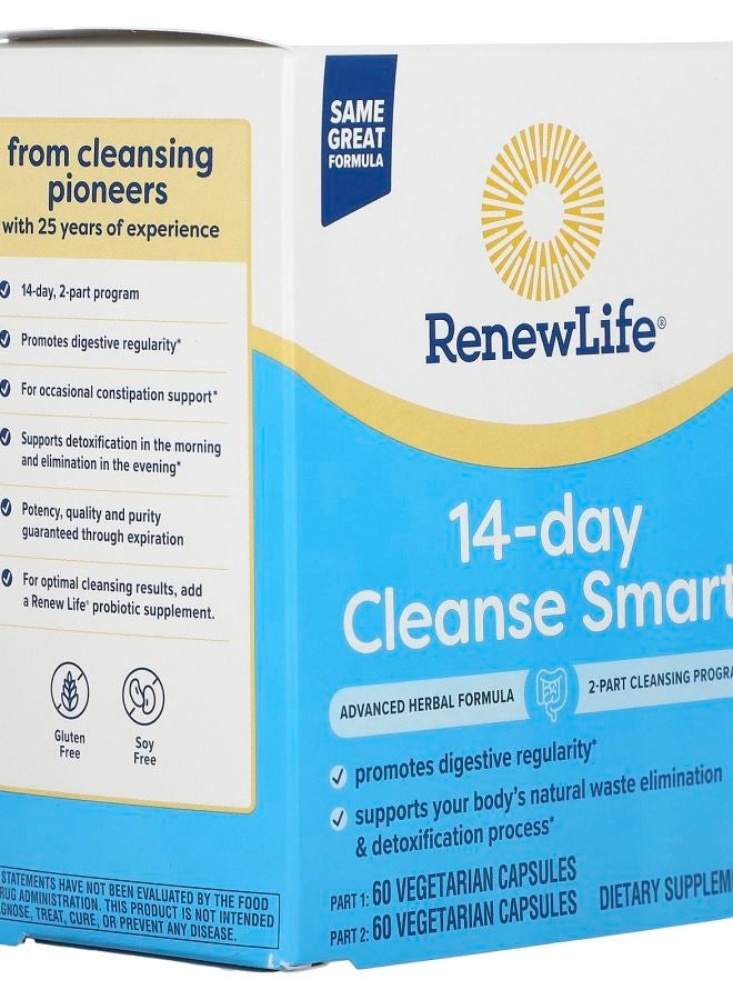 Renew Life تنظيف لمدة 14 يومًا - زجاجتان تحتويان على 60 كبسولة نباتية لكل منهما - Image 2