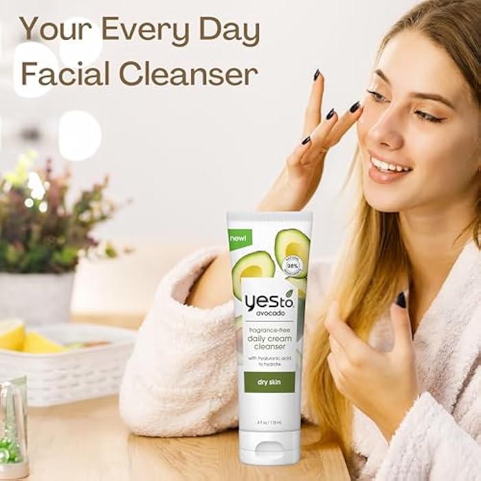 Yes To Avocado Fragrance Free Daily Cream Cleanser, Hydrating Face Wash That Removes Makeup & Impurities Leaving Skin Moisturized With Hyaluronic Acid & Glycerin, Natural Vegan & Cruelty Free, 4 Fl Oz - Image 5