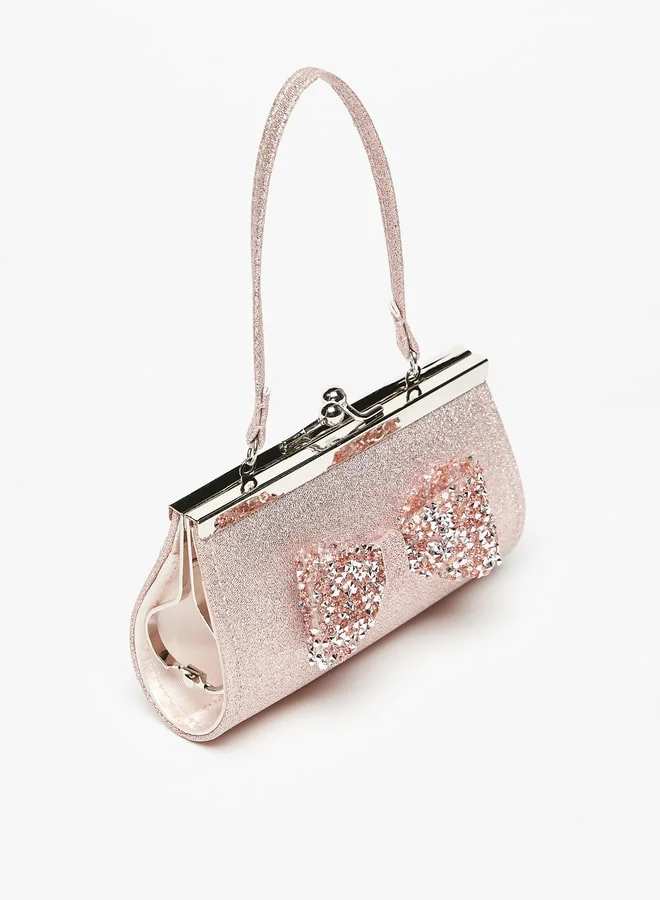 Flora Bella By Shoexpress Girls 3-Piece Bow Embellished Handbag and Hairclip Set