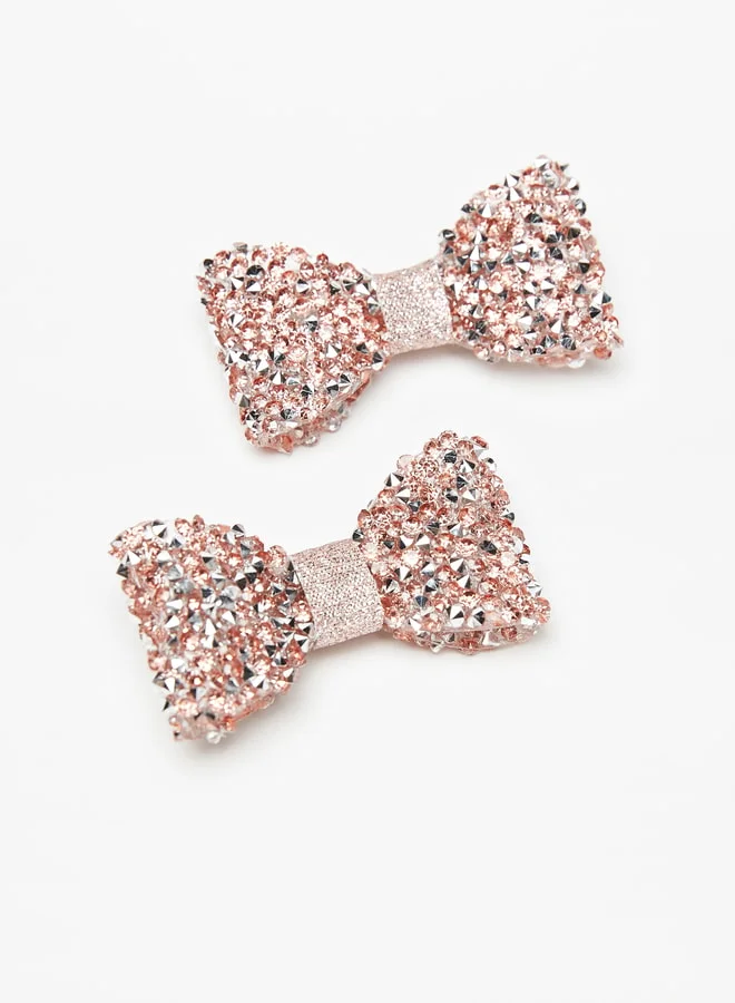 Flora Bella By Shoexpress Girls 3-Piece Bow Embellished Handbag and Hairclip Set