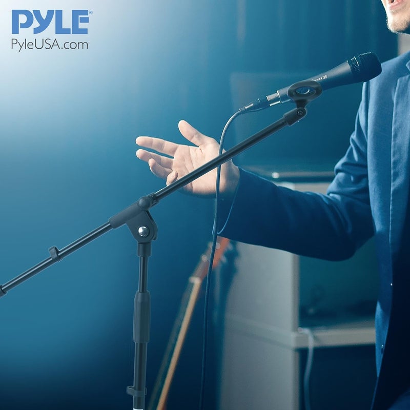 Pyle Foldable Tripod Microphone Stand - Universal Mic Mount and Height Adjustable from 37.5'' to 65.0'' Inch High w/ Extending Telescoping Boom Arm Up to 28.0'' - Knob Tension Lock Mechanism PMKS3 - Image 5