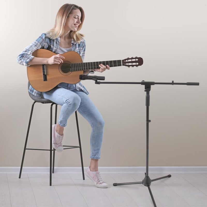 Pyle Foldable Tripod Microphone Stand - Universal Mic Mount and Height Adjustable from 37.5'' to 65.0'' Inch High w/ Extending Telescoping Boom Arm Up to 28.0'' - Knob Tension Lock Mechanism PMKS3 - Image 4