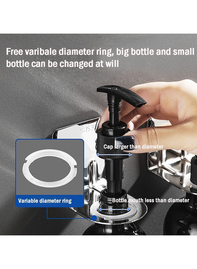 SYOSI 4PCS Shampoo Dispenser Holder, Lotion Dispenser Wall Holder Hand Soap Dispenser Wall Bracket Shower Gel Wall Container Holder Wall Mount Rack Bathroom Bottle Mount for Kitchen Bathroom Toilet - Image 4